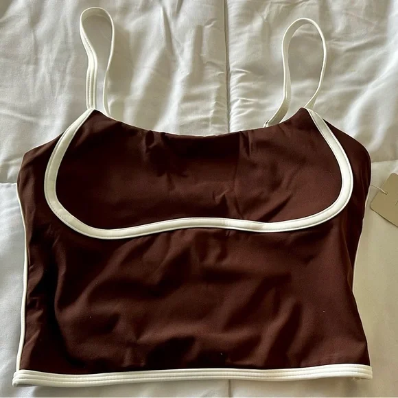 NWT Musera Brown Activewear Crop Top - Picture 6 of 8